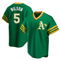 Athletics #5 Jacob Wilson Green Replica Cooperstown Collection T shirt Stitched Jersey