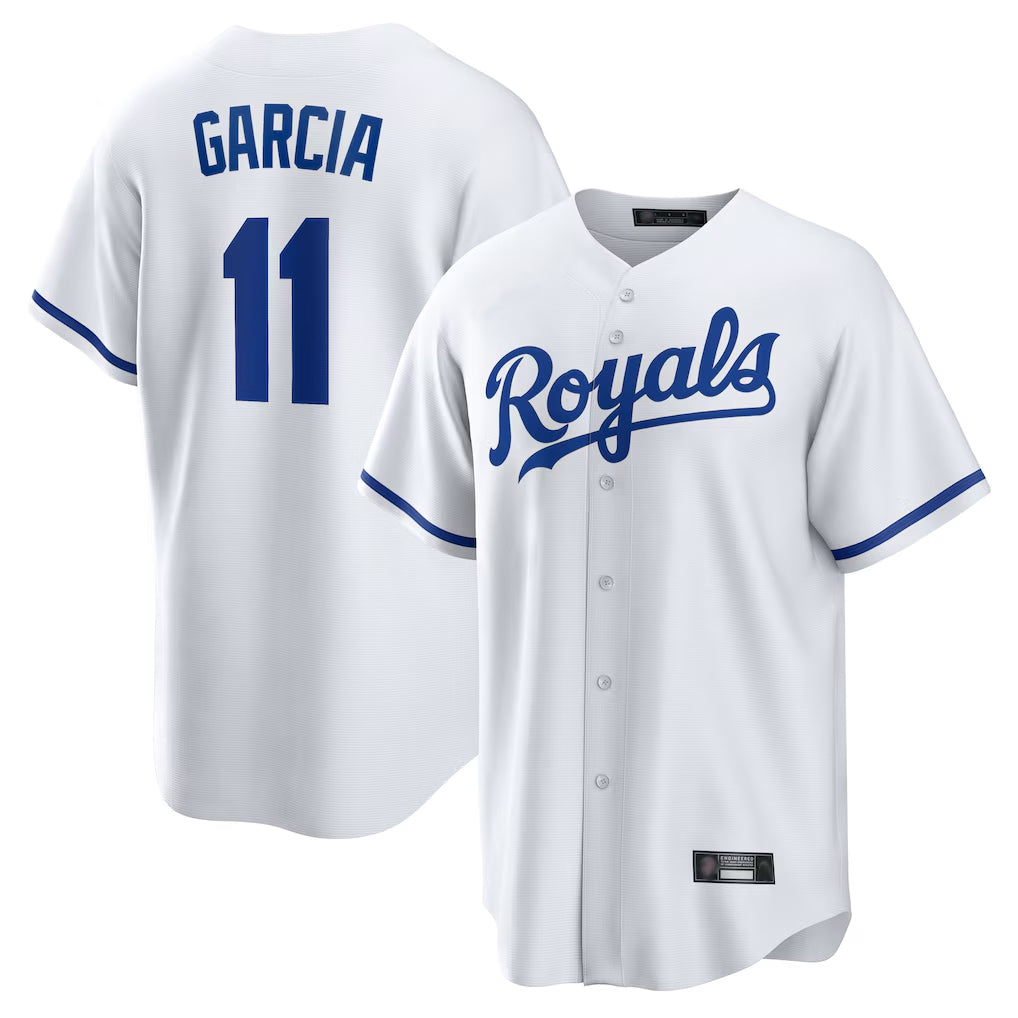 KC.Royals #11 Maikel Garcia Player White Home Game Gdoa Stitched Jerseys