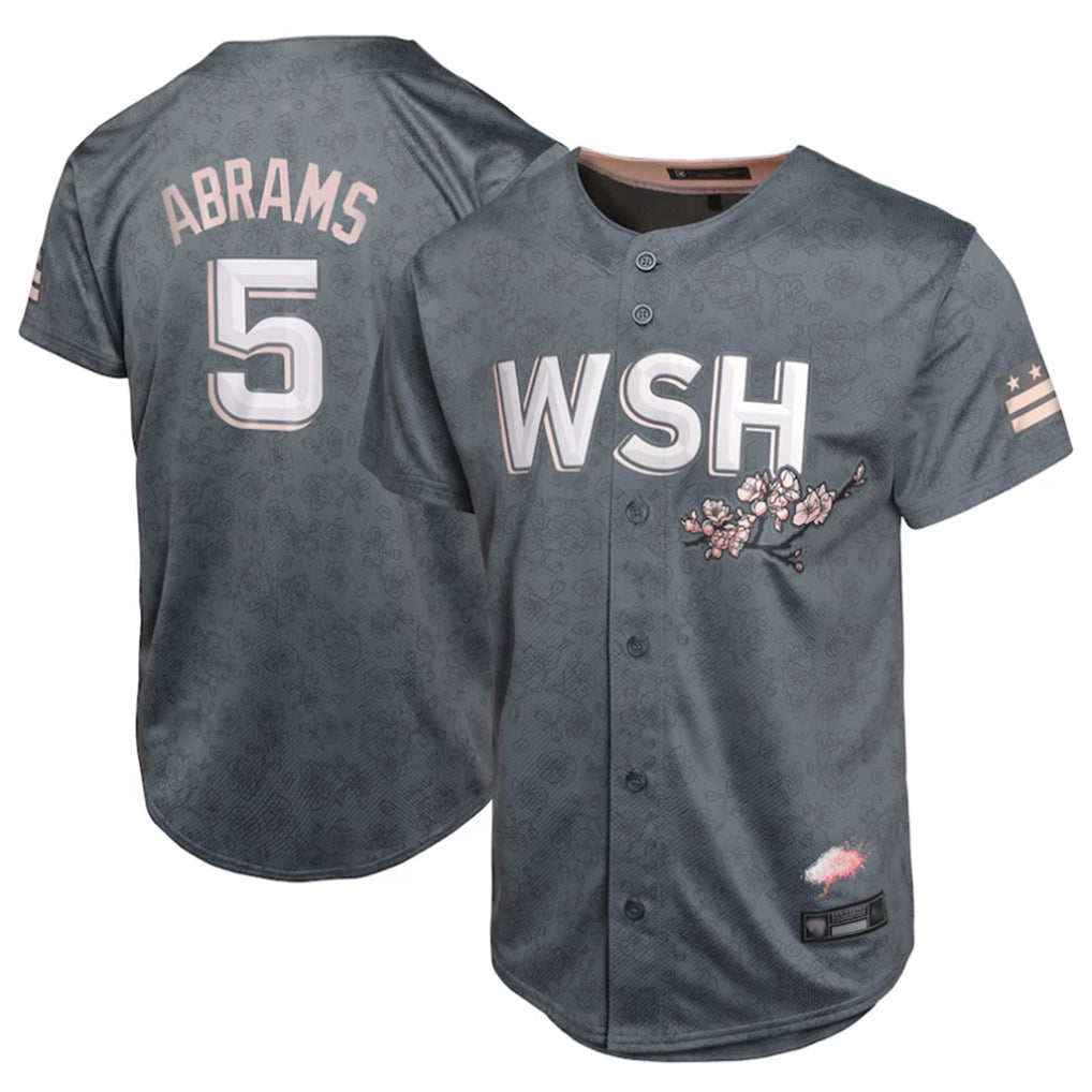 W.Nationals #5 C.J. Abrams Player Charcoal City Connect Limited Stitched  Jerseys