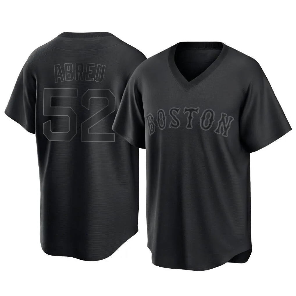 B.Red Sox #52 Wilyer Abreu Player Black T-shirt Home Game Gdoa Stitched Jerseys