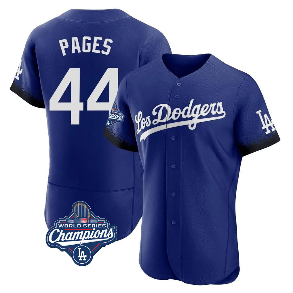 LA.Dodgers #44 Andy Pages Player Royal World Series Meet City Connect Elite Home Gdoa Stitched Jerseys