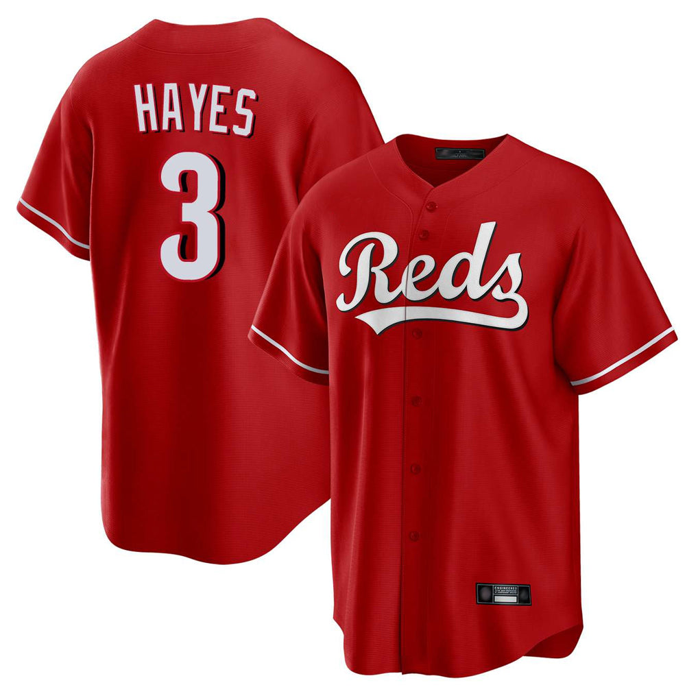 C.Reds #3 Ke'Bryan Hayes Player Red Home Game Gdoa Stitched Jerseys
