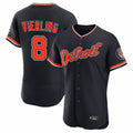 D.Tigers #8 Matt Vierling Player Navy Limited Elite Home Game Gdoa Stitched Jerseys