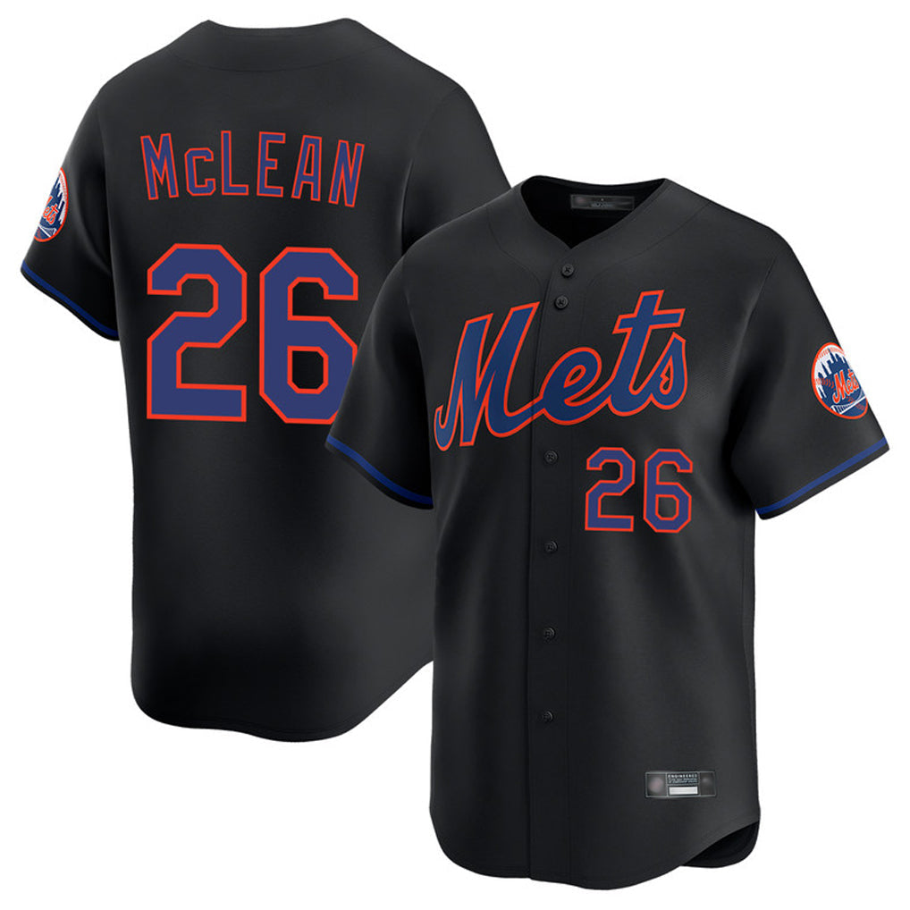 NY.Mets #26 Nolan McLean Player Black Alternate Home Limited Stitched Jerseys