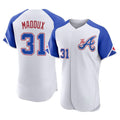 A.Braves #31 Greg Maddux Player White City Connect Limited Elite Home Game Gdoa Stitched Jerseys