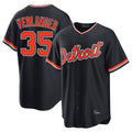 D.Tigers #35 Justin Verlander Player Navy Home Game Gdoa Stitched Jerseys