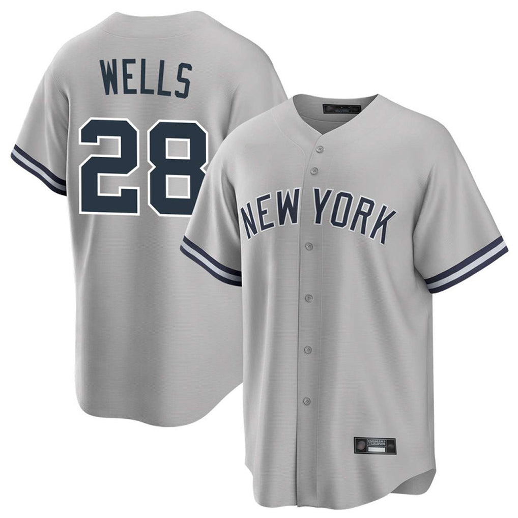 NY.Yankees #28 Austin Wells Player Gray Road Game Stitched Jerseys