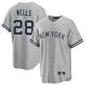 NY.Yankees #28 Austin Wells Player Gray Road Game Gdoa Stitched Jerseys