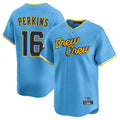 M.Brewers #16 Blake Perkins Player Light Blue City Connect Home Limited Gdoa Stitched Jerseys