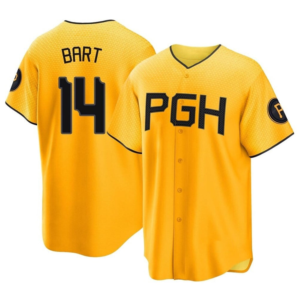 P.Pirates #14 Joey Bart Player Gold City Connect Home Game Gdoa Stitched Jerseys