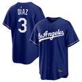 LA.Dodgers #3 Edwin D¨ªaz Player Royal Game Gdoa Stitched Jerseys