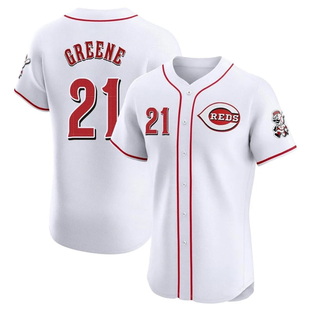 C.Reds #21 Hunter Greene Player White Limited Elite Home Gdoa Stitched Jerseys