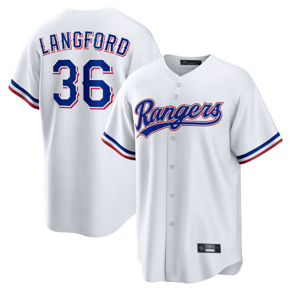 T.Rangers #36 Wyatt Langford Player White Home Game Stitched Jerseys