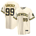 M.Brewers #99 Gary Sanchez Player Cream Home Limited Gdoa Stitched Jerseys