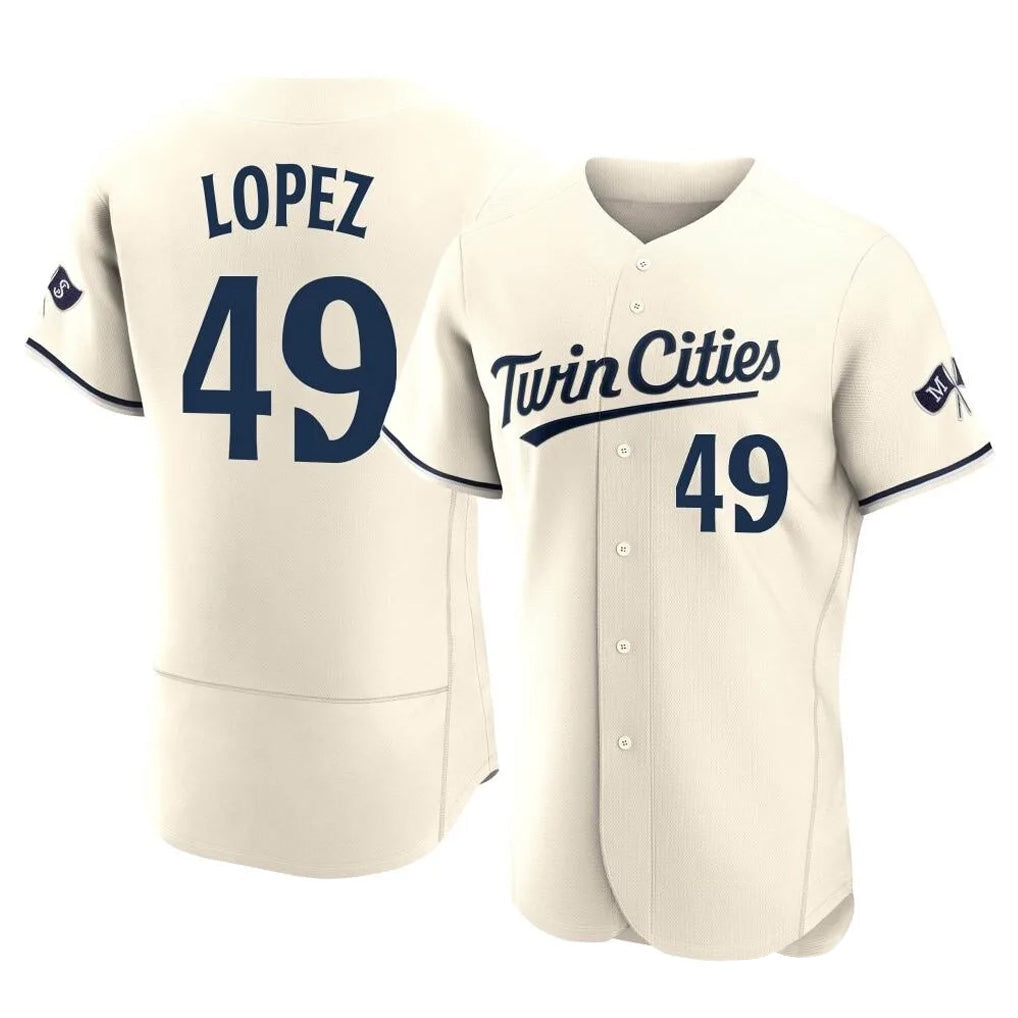 M.Twins #49 Pablo Lopez Player Cream Home Limited Elite Gdoa Stitched Jerseys