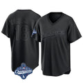 LA.Dodgers #18 Yoshinobu Yamamoto Player Black World Series Meet Pitch Fashion T-shirt Gdoa Stitched Jerseys