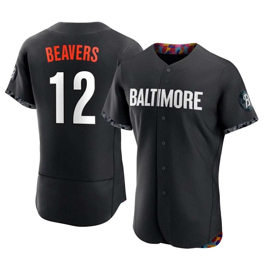 B.Orioles #12 Dylan Beavers Player Black City Connect Limited Elite Home Game Gdoa Stitched Jerseys