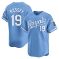 KC.Royals #19 Michael Massey Player Light Blue Alt Limited Home Gdoa Stitched Jerseys