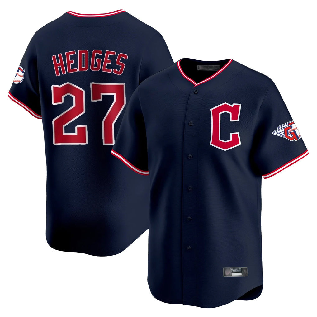 C.Guardians #27 Austin Hedges Player Navy Limited Home Gdoa Stitched Jerseys