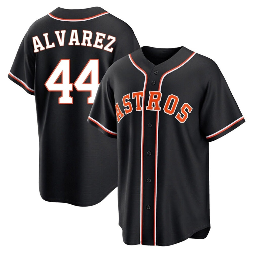 H.Astros #44 Yordan Alvarez Player Black Fashion Out Home Game Gdoa Stitched Jerseys