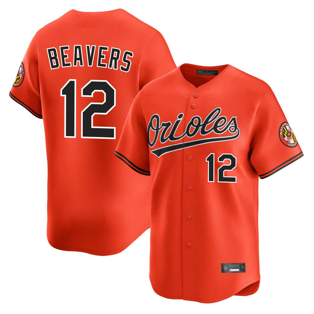 B.Orioles #12 Dylan Beavers Player Orange Limited Home Game Gdoa Stitched Jerseys