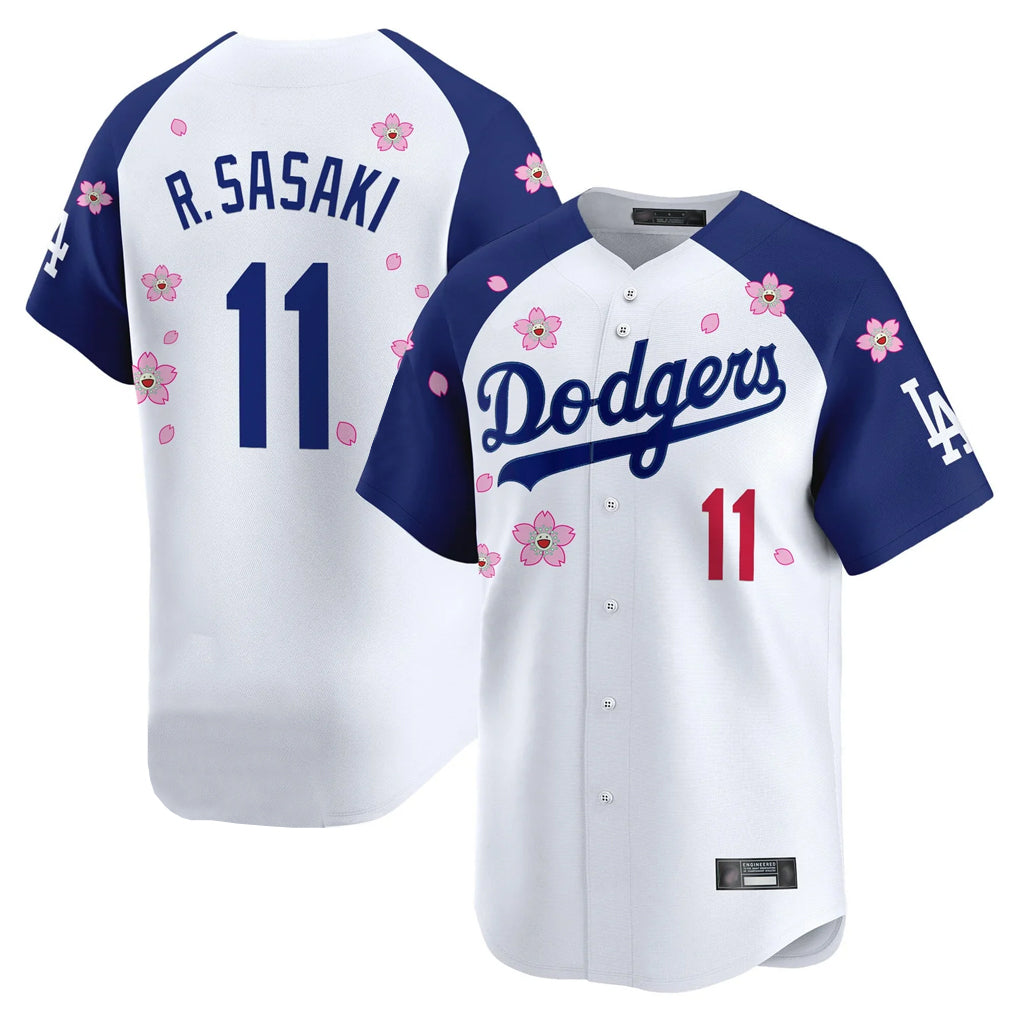LA.Dodgers #11 Roki Sasaki Player White-Royal Tokyo Series Vapor Premier Limited Gdoa Stitched Jerseys