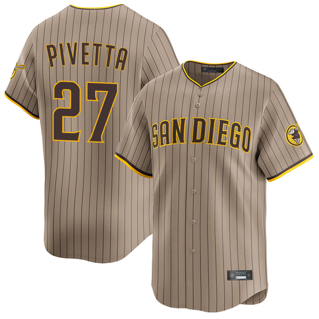 S.Diego Padres #27 Nick Pivetta Player Khaki Home Limited Stitched Jerseys