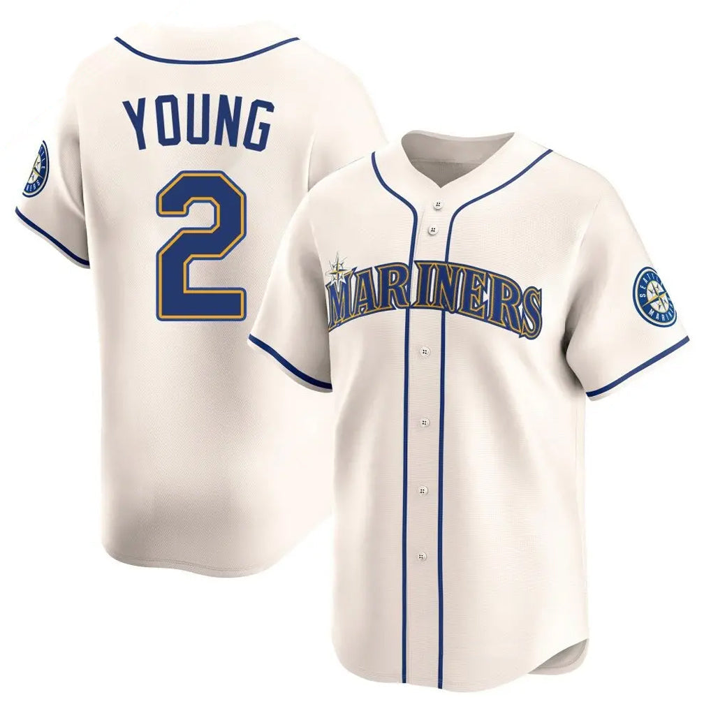 S.Mariners #2 Cole Young Player Cream Home Limited Stitched Jerseys