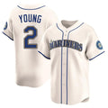 S.Mariners #2 Cole Young Player Cream Home Limited Stitched Jerseys