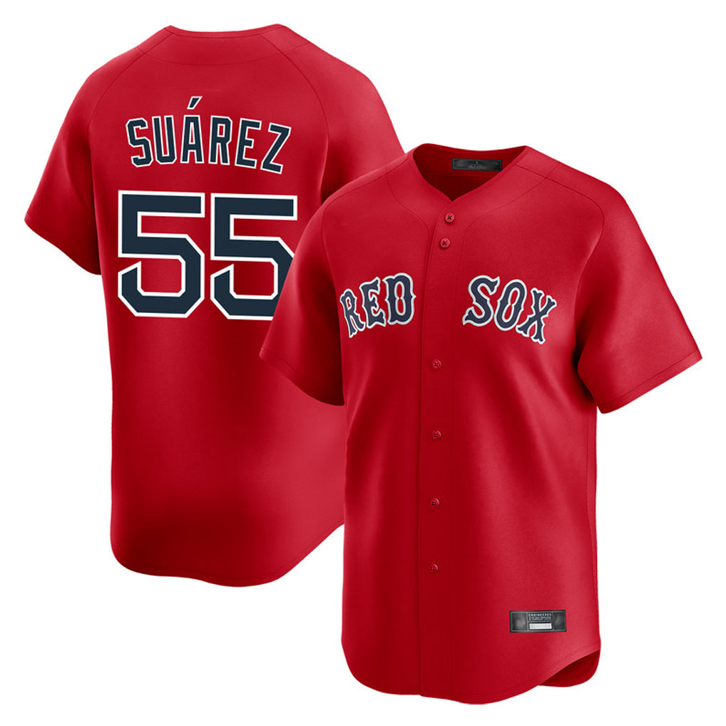 B.Red Sox #55 Ranger Su¨¢rez Player Red Limited Home Game Gdoa Stitched Jerseys