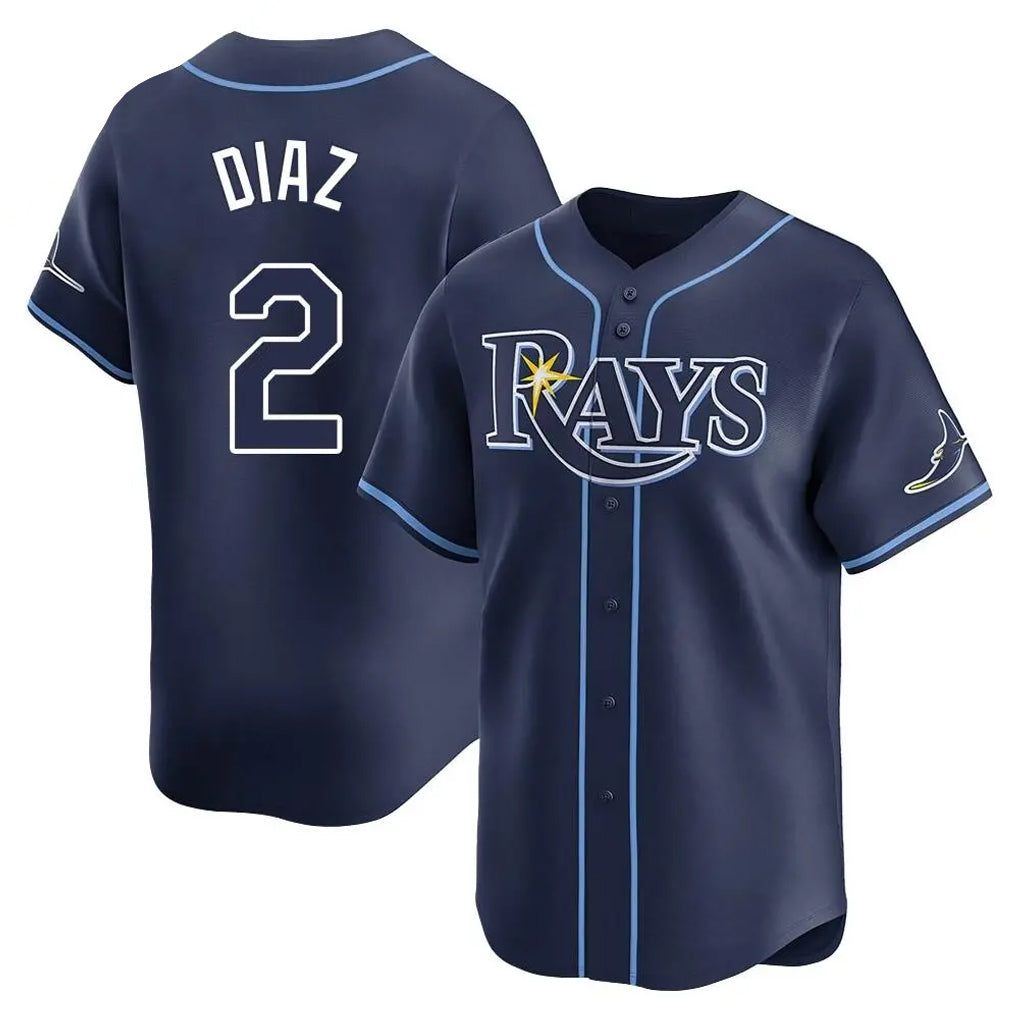 T.Bay Rays #2 Yandy Diaz Player Navy Home Limited Stitched Jerseys