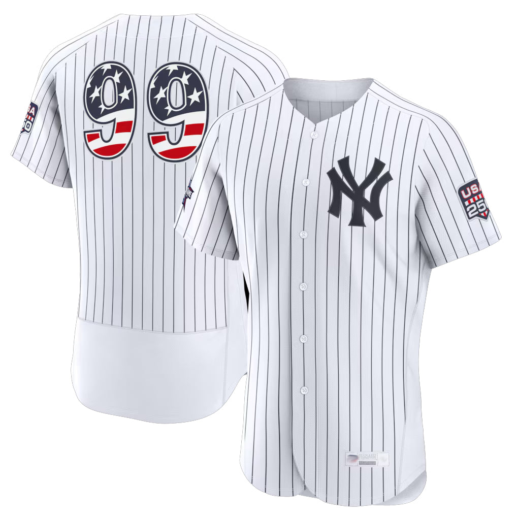 NY.Yankees #99 Aaron Judge Player White 2026 All-Star Edition Stars & Stripes Limited Elite Home Game Gdoa250Ys Stitched Jerseys