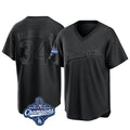 LA.Dodgers #34 Fernando Valenzuela Player Black World Series Meet Pitch Fashion T-shirt Gdoa Stitched Jerseys