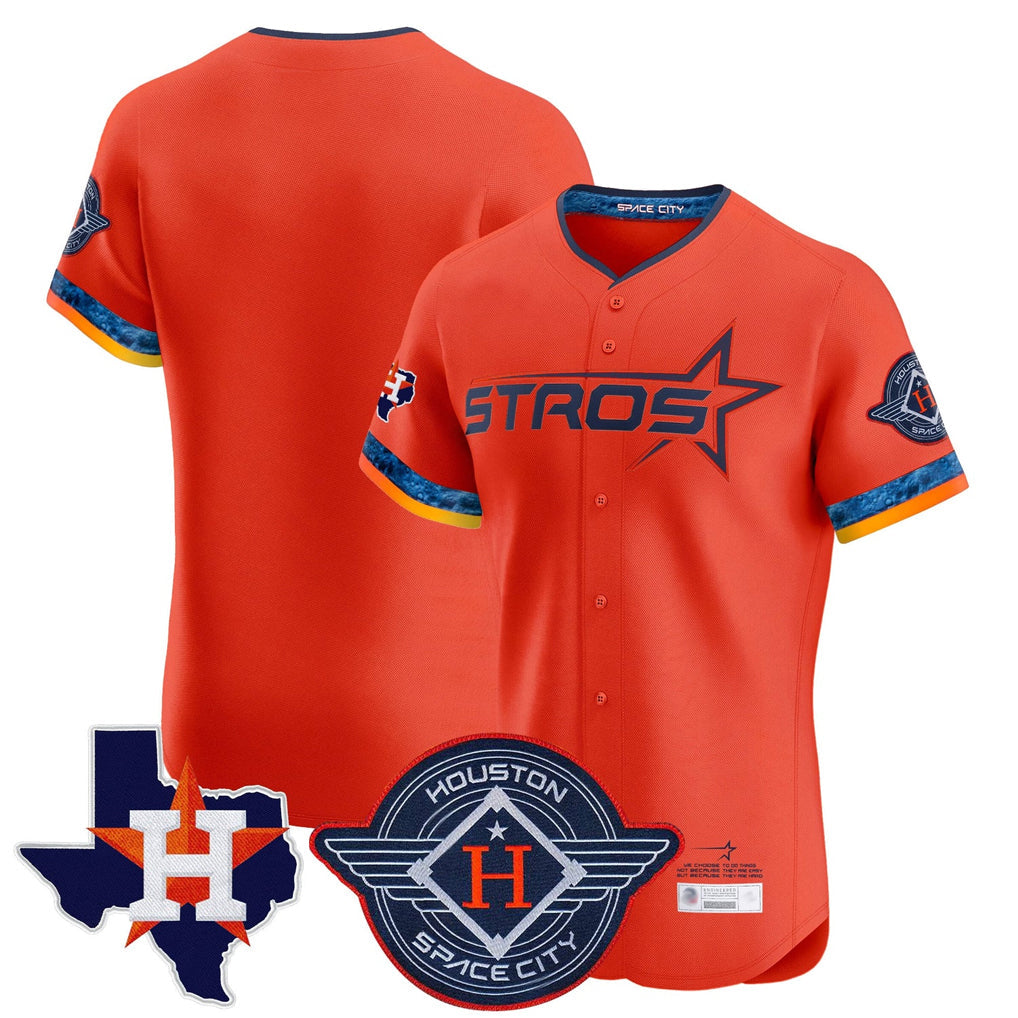 H.Astros ## Astros Blank Player Orange City Connect Texas Patch Vapor Premier Limited Elite Home Gdoa Stitched Jerseys
