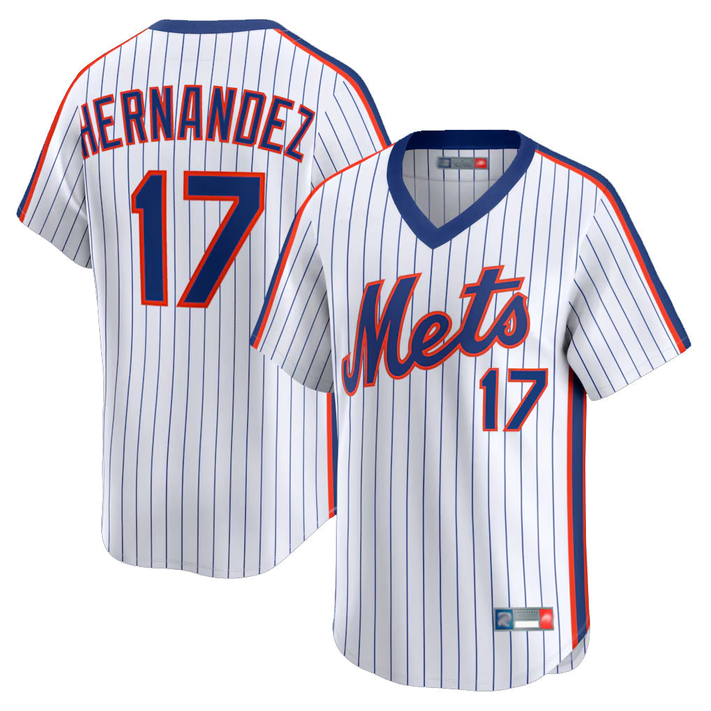 NY.Mets #17 Keith Hernandez Player White Cooperstown Collection T-shirt Game Gdoa Stitched Jerseys