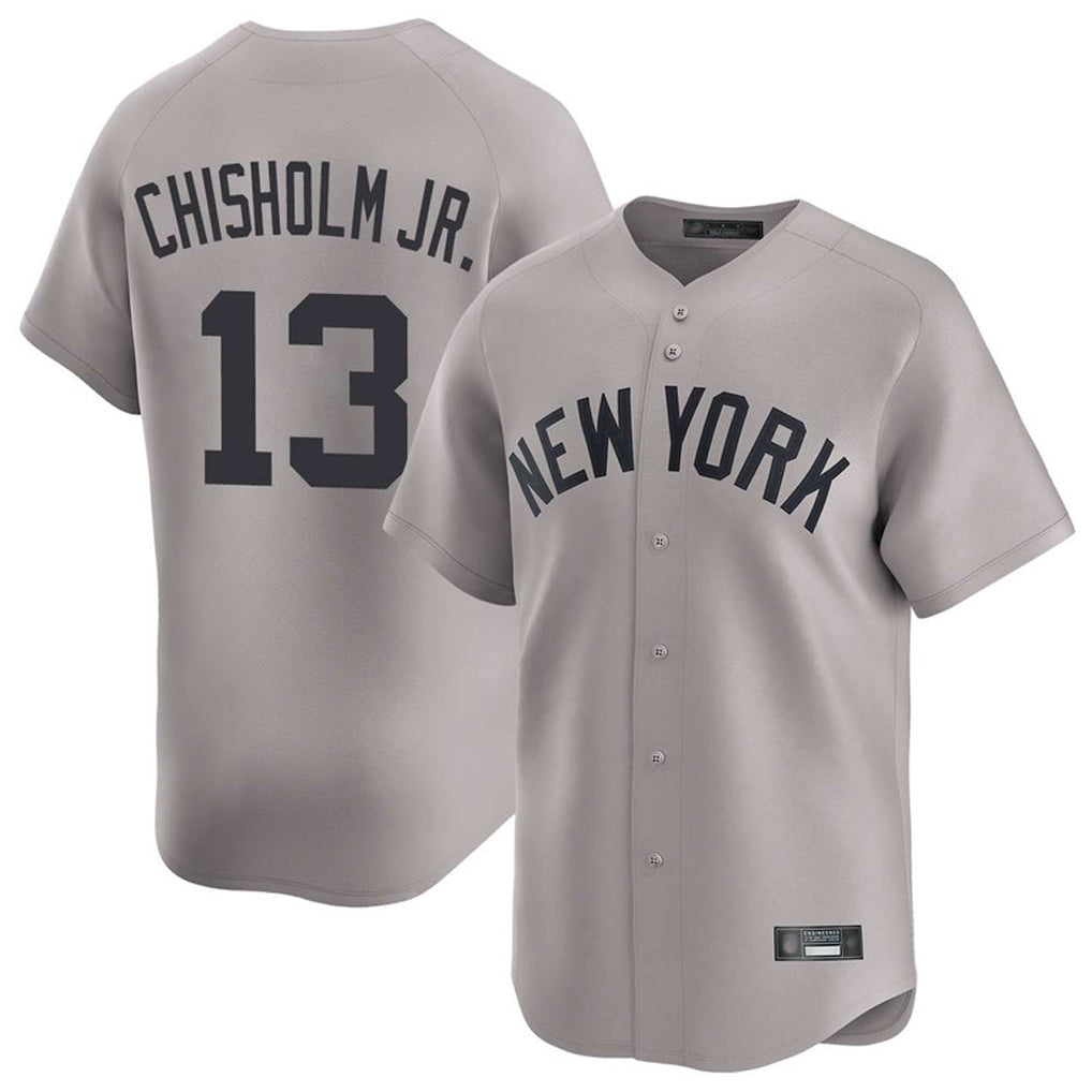 NY.Yankees #13 Jazz Chisholm Jr Player Gray Limited Home Stitched Jerseys