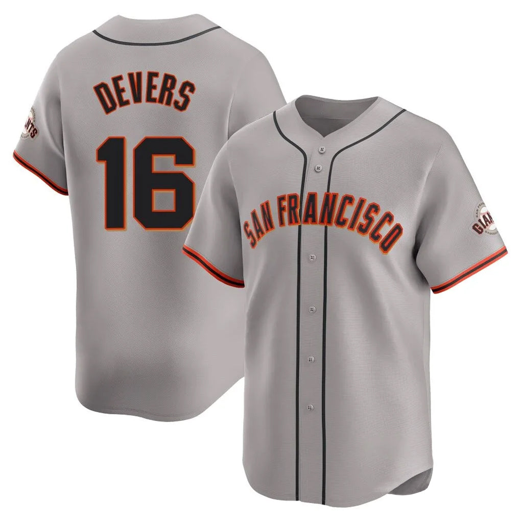 SF.Giants #16 Rafael Devers Player Gray Home Limited Stitched Jerseys