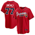 A.Braves #77 Joe Jimenez Player Red Home Game Gdoa Stitched Jerseys