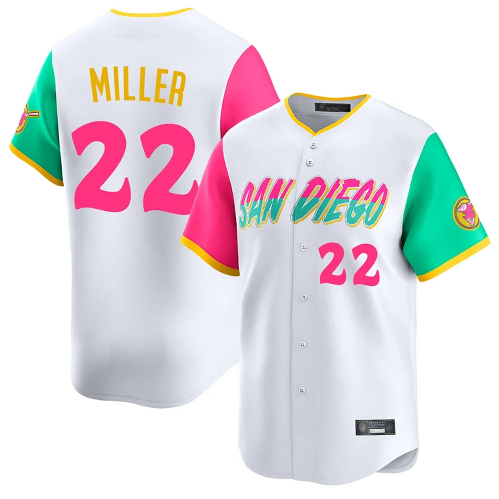 S.Diego Padres #22 Mason Miller Player White City Connect Home Limited Stitched Jerseys