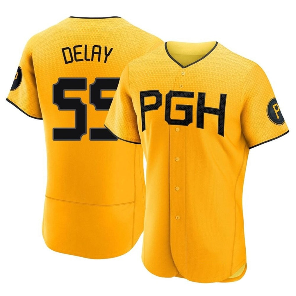 P.Pirates #55 Jason Delay Player Gold City Connect Home Limited Elite Stitched Jerseys