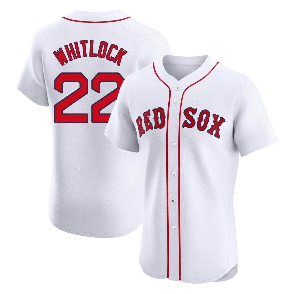 B.Red Sox #22 Garrett Whitlock Player White Limited Elite Home Game Gdoa Stitched Jerseys