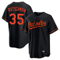 B.Orioles #35 Adley Rutschman Player Black Home Game Gdoa Stitched Jerseys