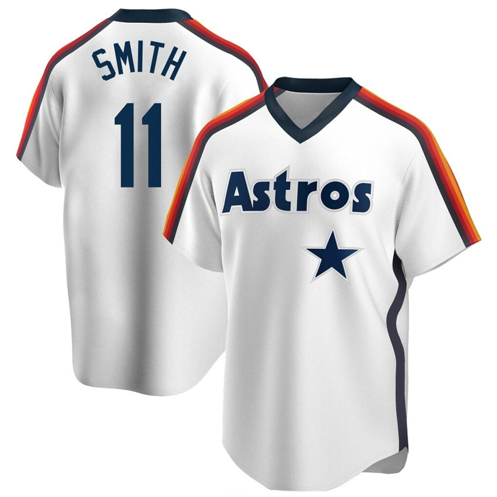 H.Astros #11 Cam Smith Player White Cooperstown Collection T-shirt Gdoa Stitched Jerseys