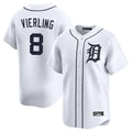 D.Tigers #8 Matt Vierling Player White Home Limited Gdoa Stitched Jerseys
