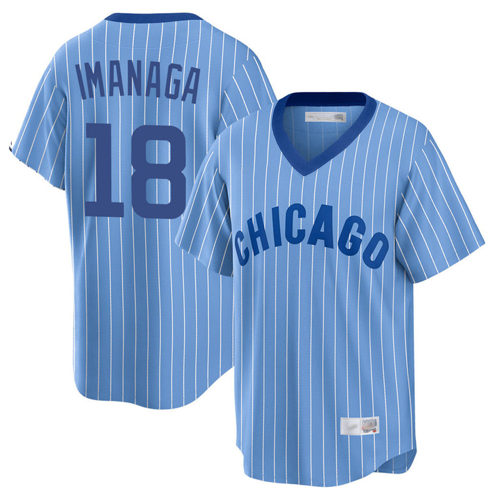 C.Cubs #18 Shota Imanaga Player Blue T-shirt Cooperstown Collection Limited Gdoa Stitched Jerseys