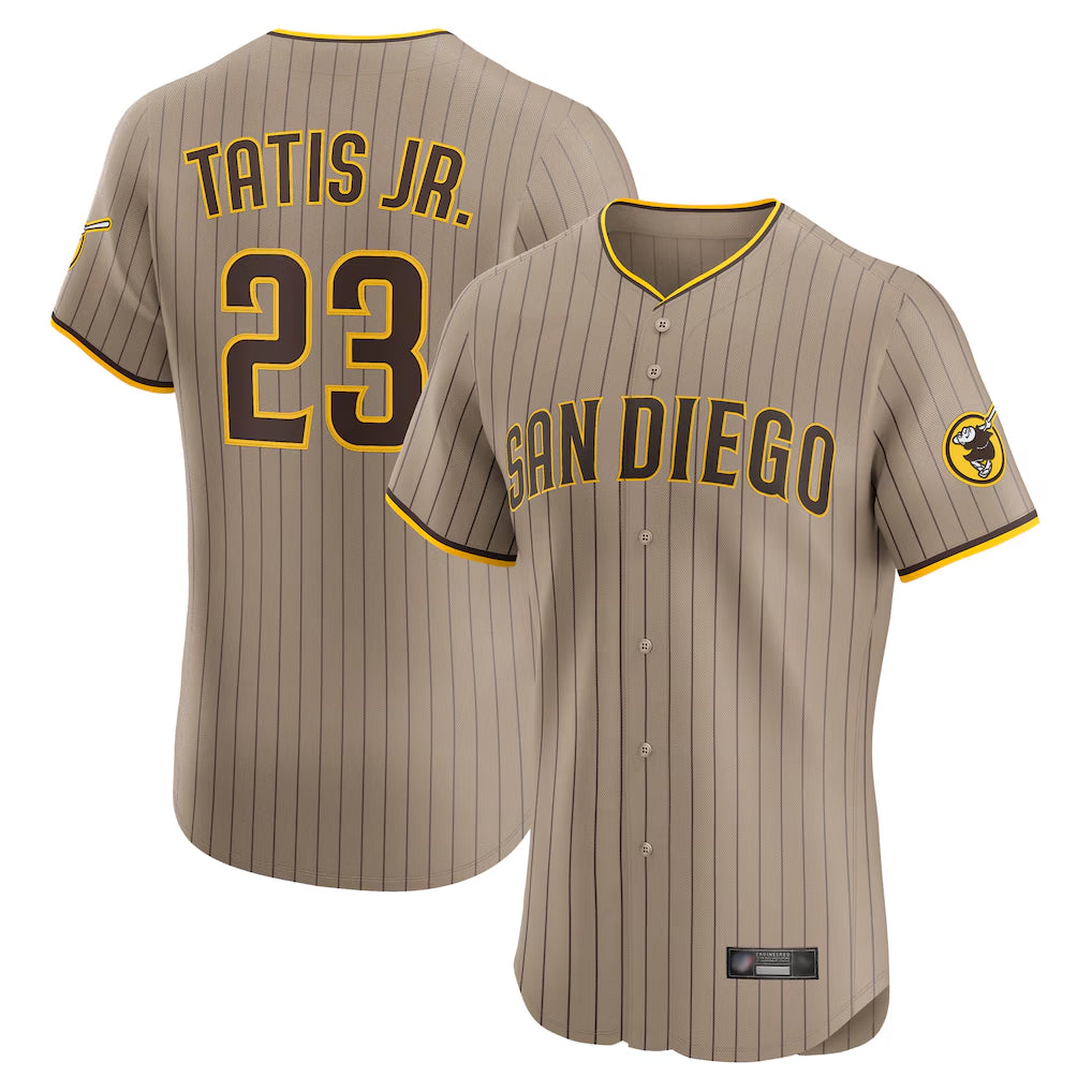 S.Diego Padres #23 Fernando Tatis Jr Player Khaki Home Limited Elite Stitched Jerseys
