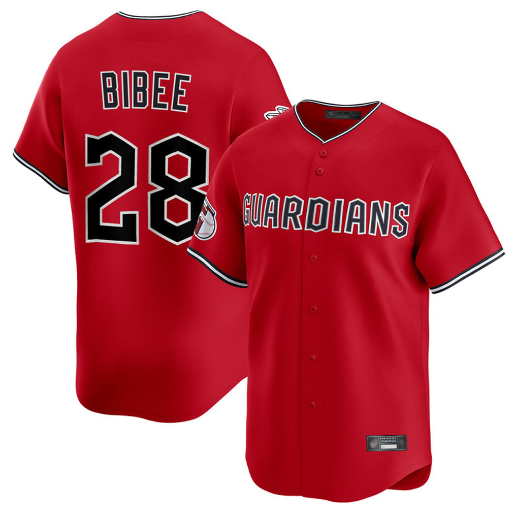 C.Guardians #28 Tanner Bibee Player Red Limited Home Gdoa Stitched Jerseys