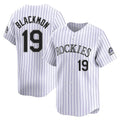 C.Rockies #19 Charlie Blackmon Player White Limited Home Gdoa Stitched Jerseys