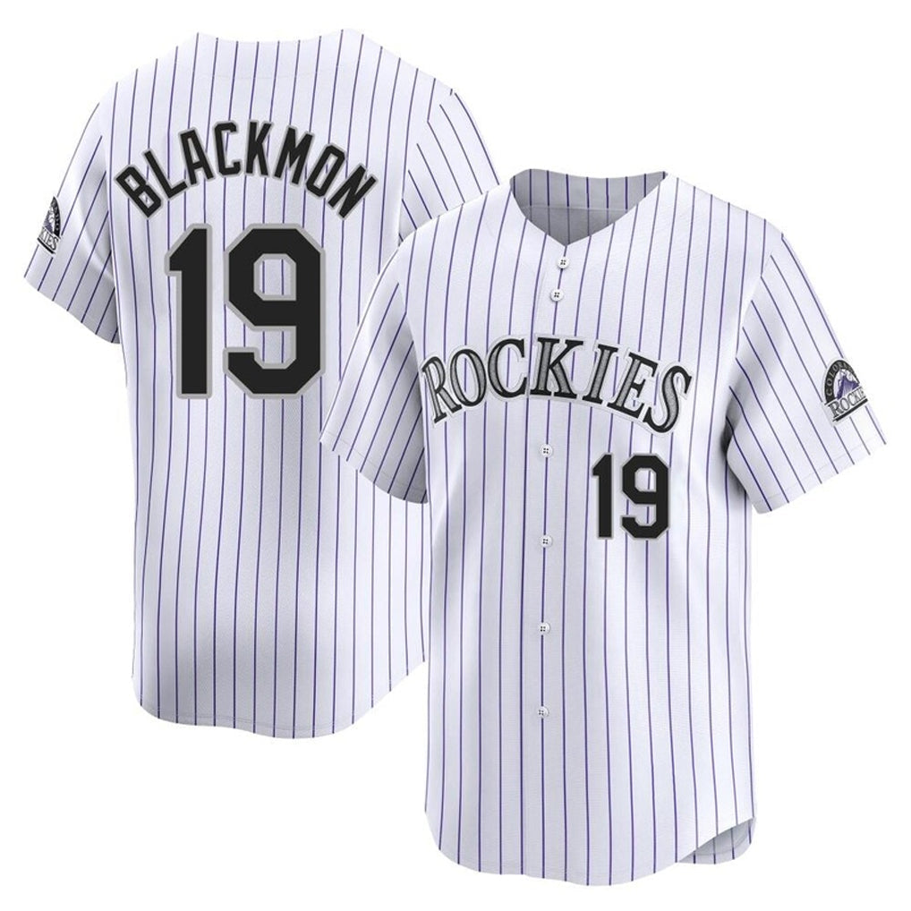 C.Rockies #19 Charlie Blackmon Player White Limited Home Gdoa Stitched Jerseys