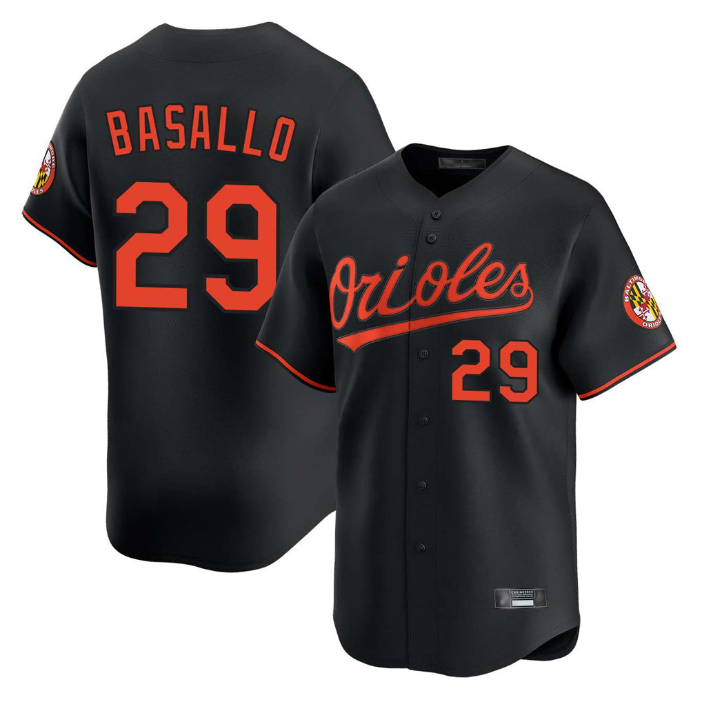 B.Orioles #29 Samuel Basallo Player Black Limited Home Game Gdoa Stitched Jerseys